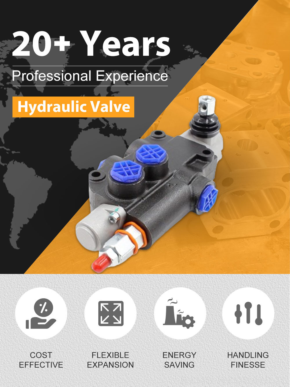 Hydraulic Components: P80-G12-G34 Monoblock Directional Valve | Global Supplier detailed image