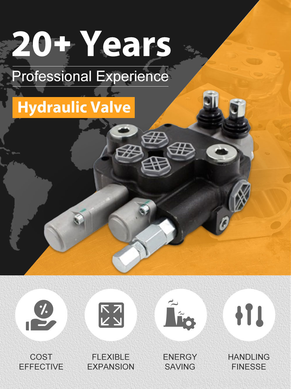 Electric Spool Valve Customized Hydraulic Solutions: P80-G12-G34 Directional Control Valves detailed image