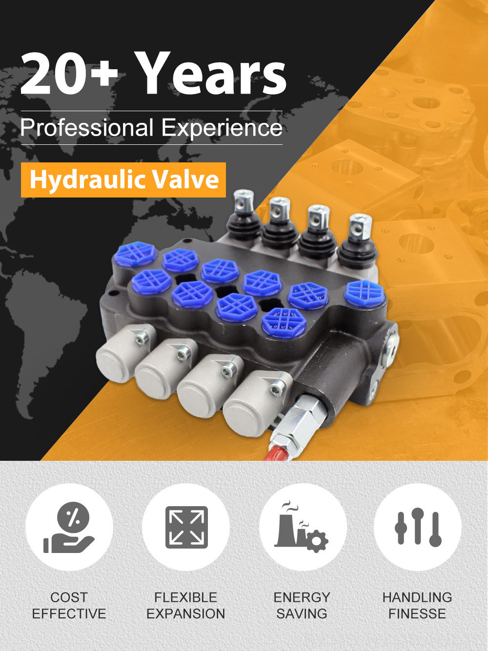 6 Port Hydraulic Diverter Valve P80-G12-G34 Valve: Private Label, OEM, and ODM Services Offered detailed image