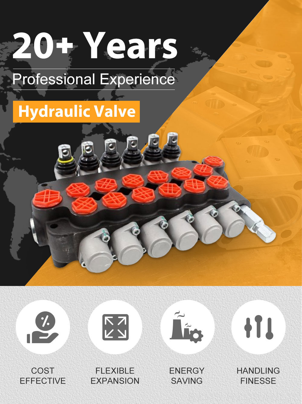 Distributeur Hydraulique P80-G12-G34 Monoblock Valve | Expert Manufacturer & Trusted Supplier detailed image