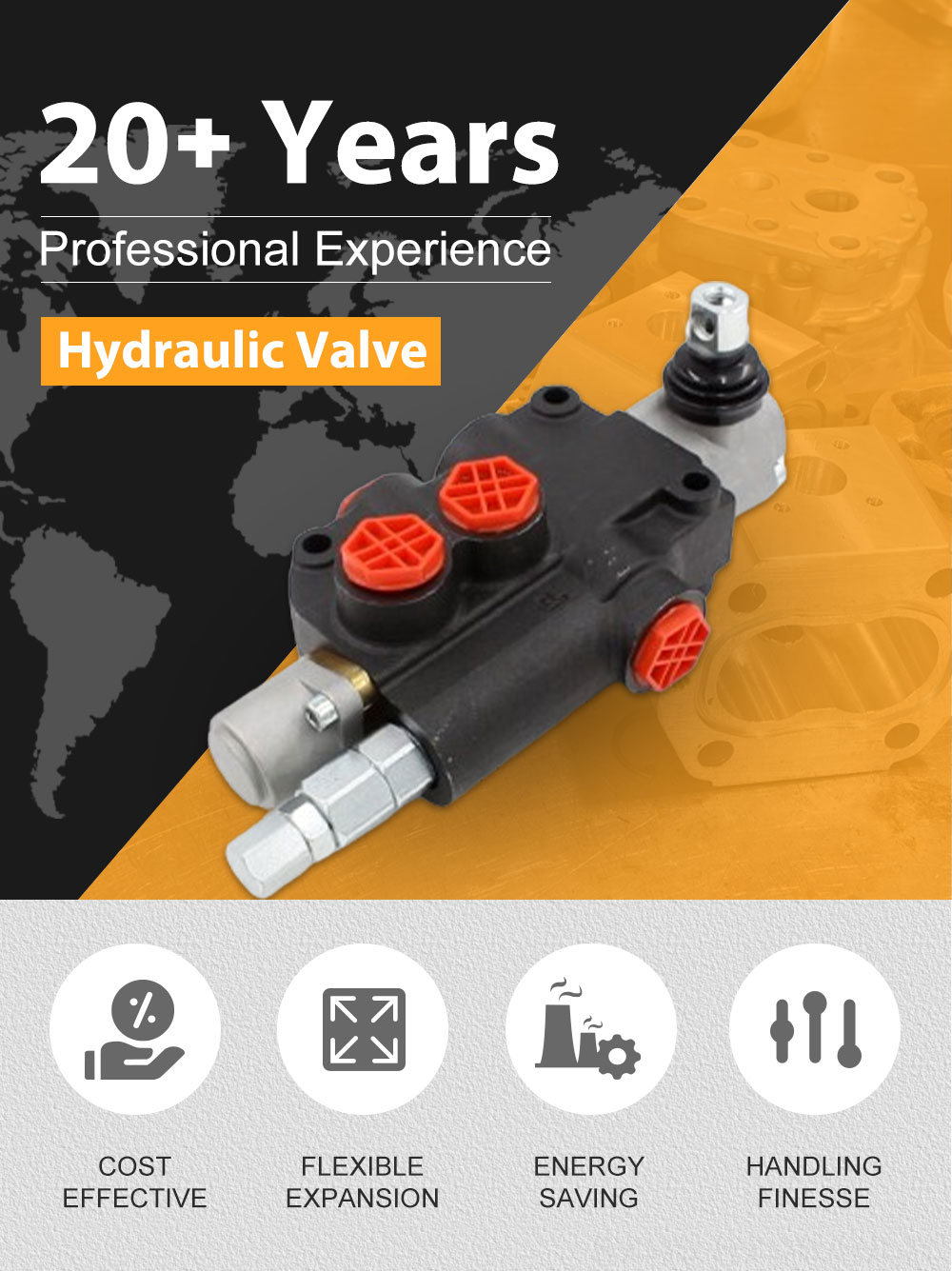 P80-G34-G12-1OT 1-Spool Hydraulic Directional Valve | Factory Direct & Customizable detailed image