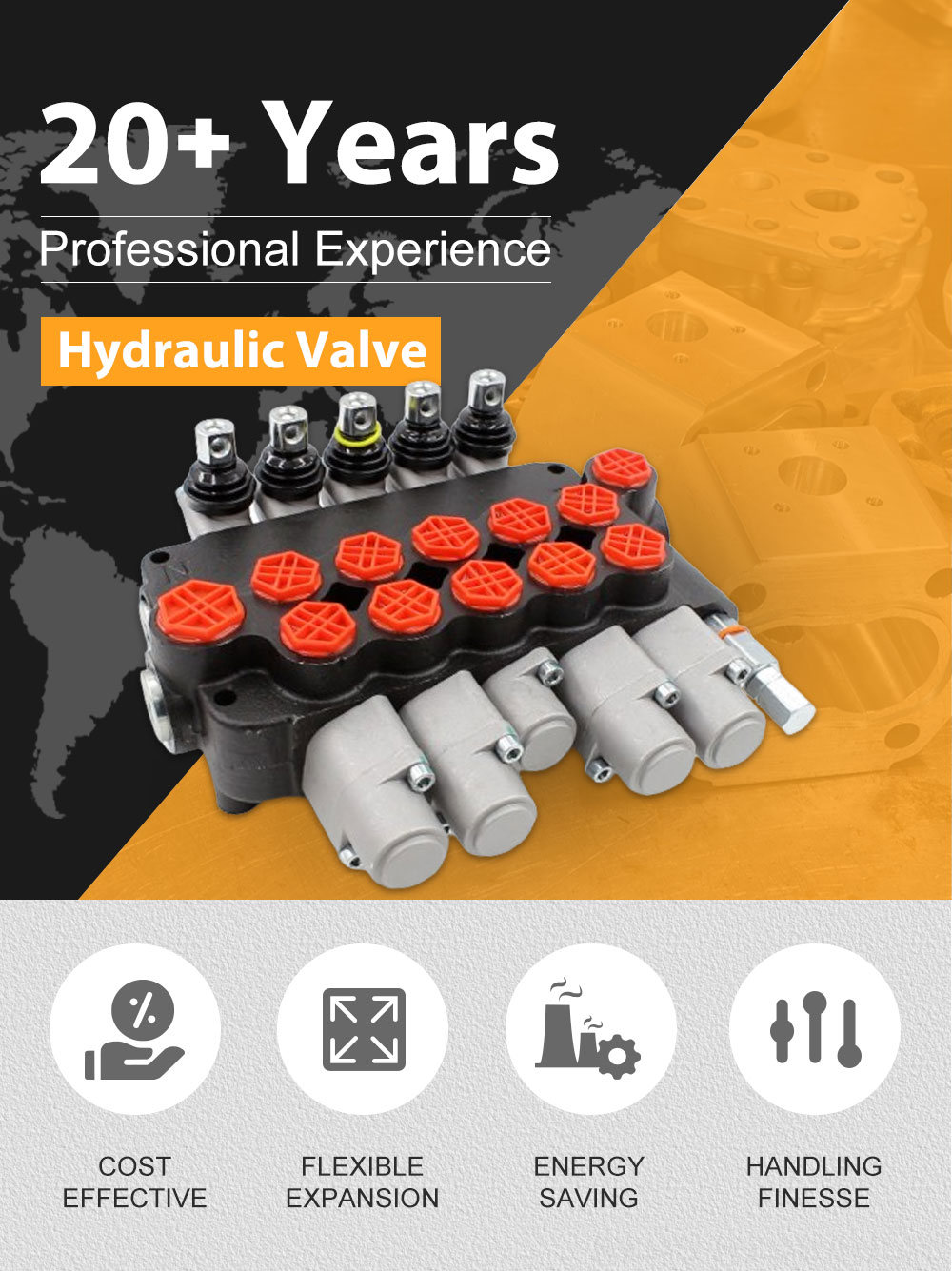 Bespoke Hydraulic Solutions: Customizable P80-G34-G12-2OT-YW-2OT Directional Control Valves detailed image