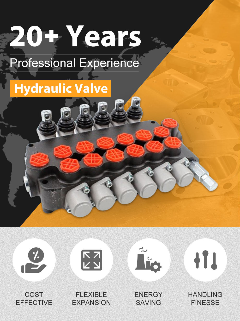 P80-G34 2-Spool Hydraulic Directional Valve | Factory Direct & Customizable detailed image