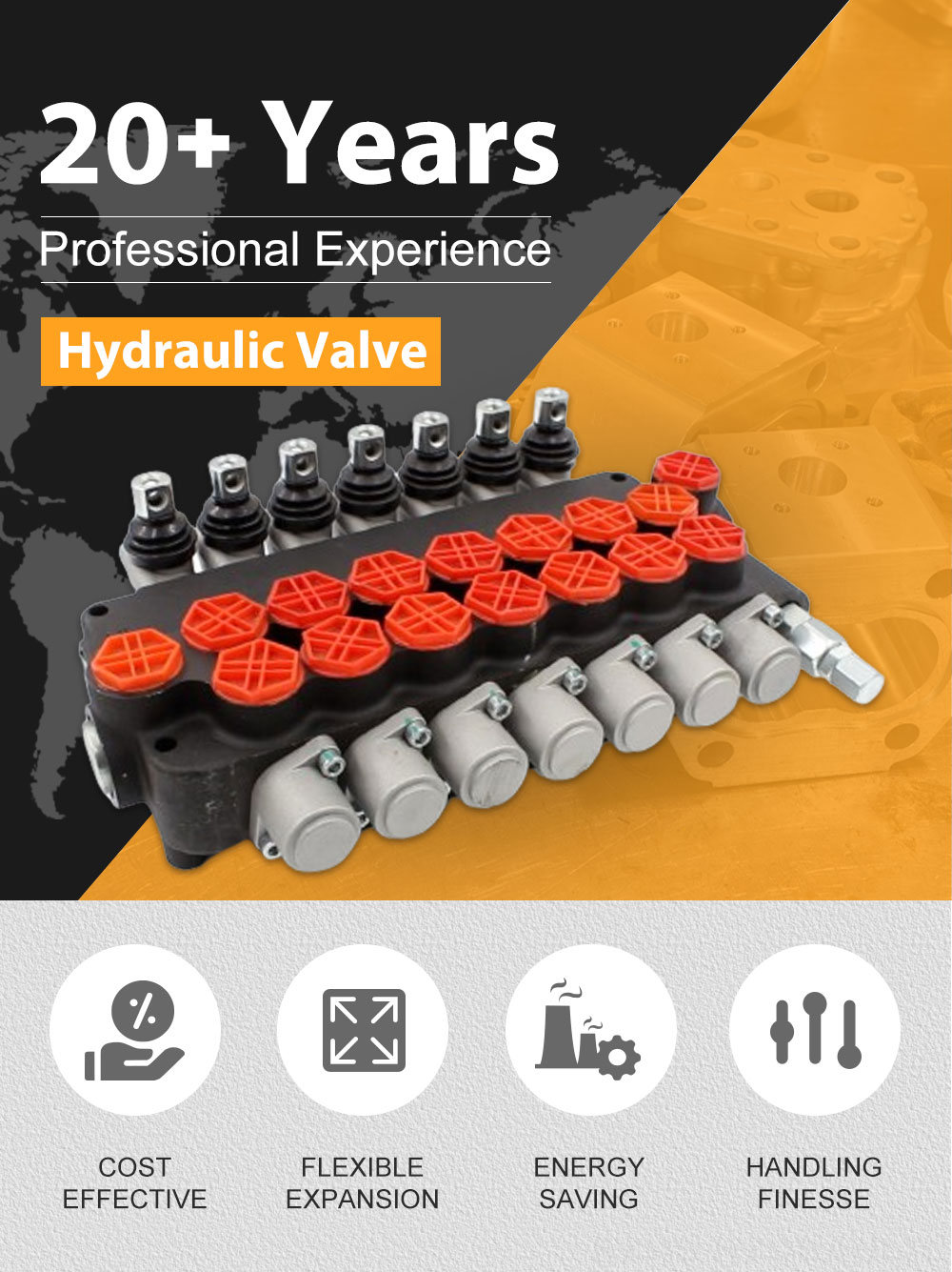 2 Spool Hydraulic Control Valve OEM/ODM Capabilities: Tailored P80-G34-OT Valves for Your Needs detailed image