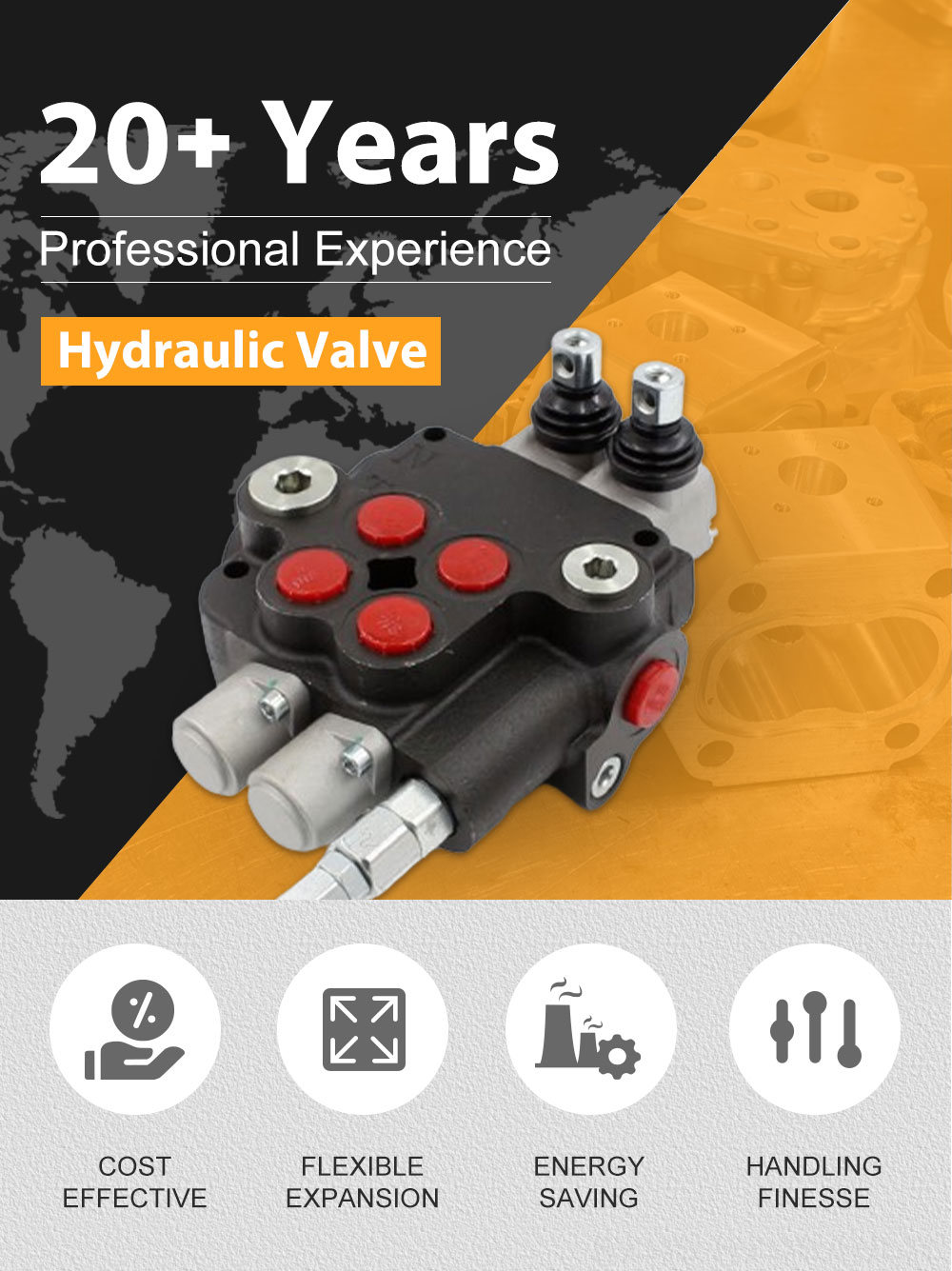 P80-U116-U78-5OT 5-Spool Hydraulic Directional Valve | Factory Direct & Customizable detailed image