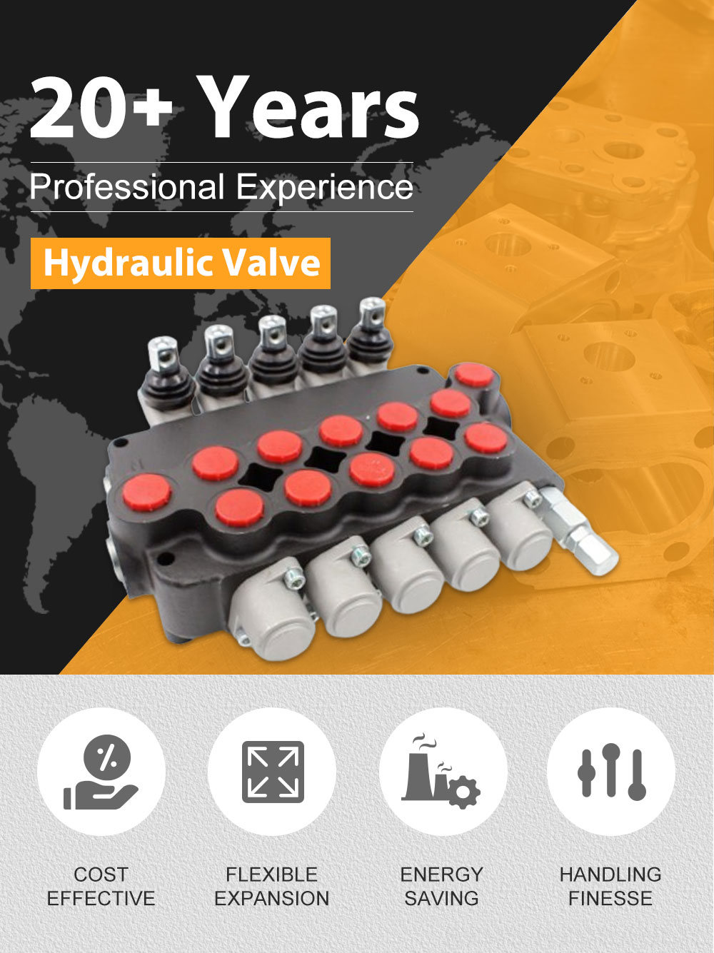 Hydraulic Dc Valve 24v Dc High-Performance Hydraulic Control: P80-U116-U78-OT Monoblock Valve detailed image