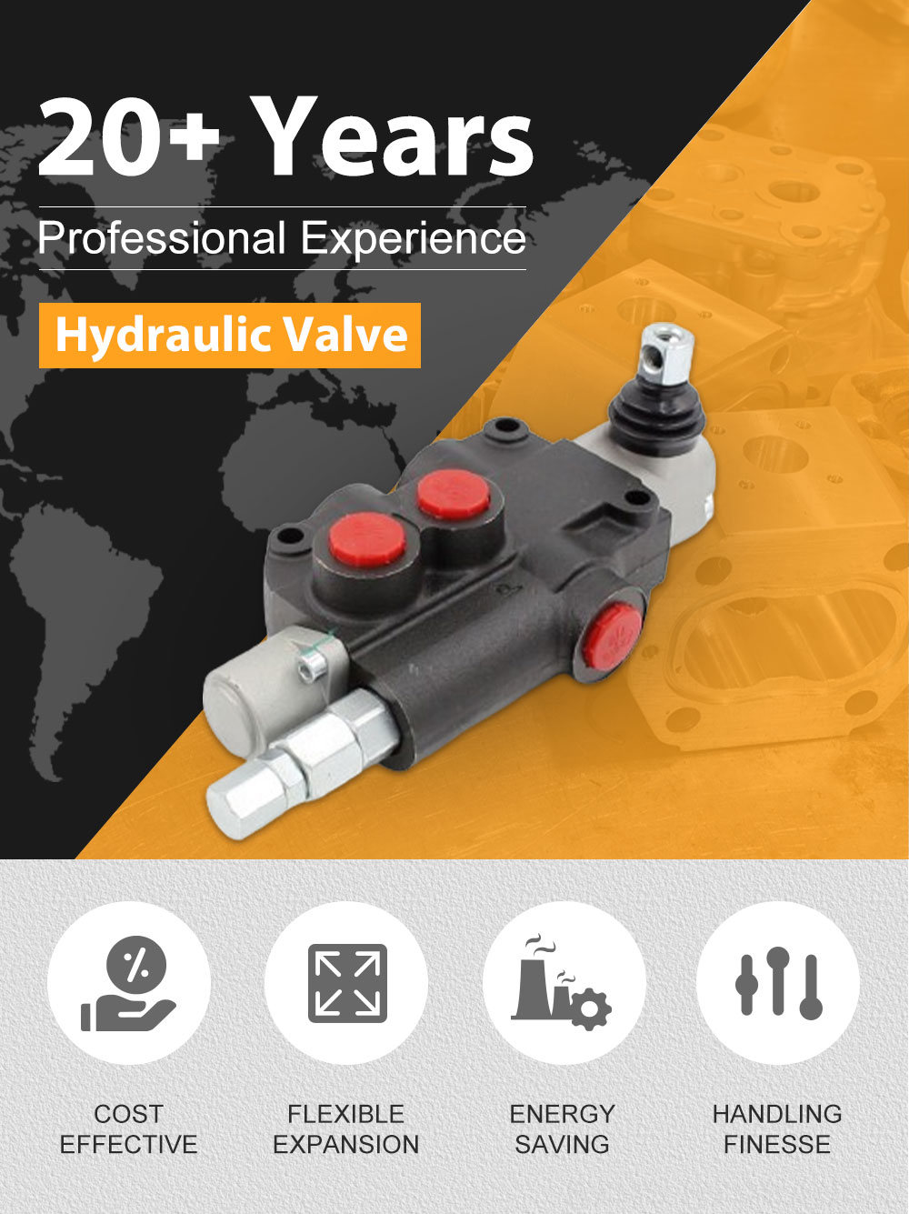 P80-U116-U78 2-Spool Hydraulic Directional Valve | Factory Direct & Customizable detailed image