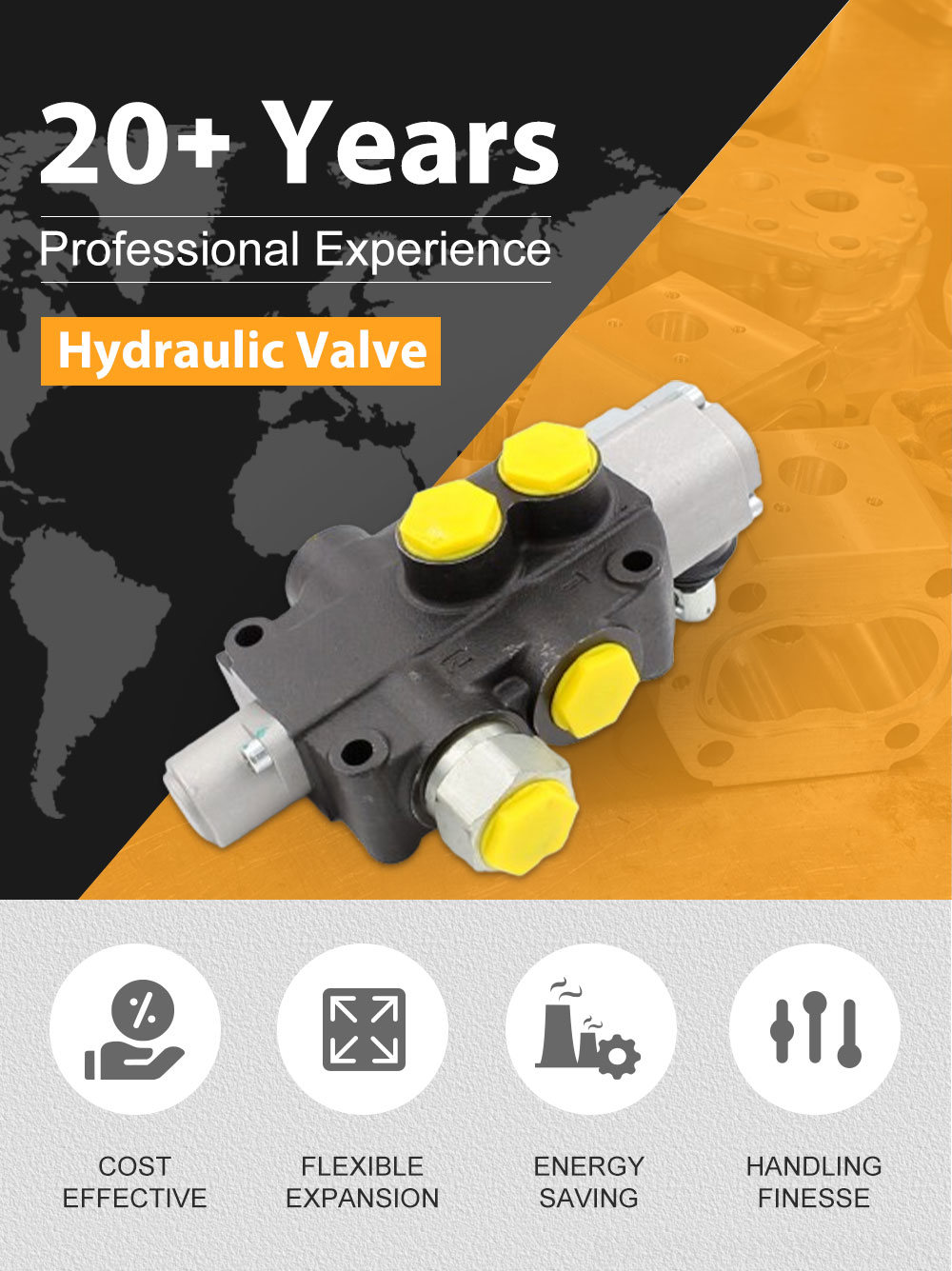 Monoblack Valve Directional Tailored Hydraulic Solutions: Customizable P80J Directional Valves detailed image