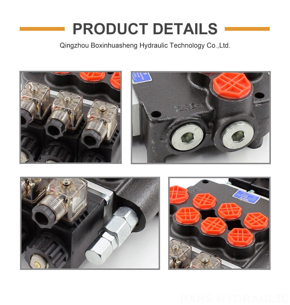 P80 Solenoid 3 Spool Monoblock Directional Valve detailed image