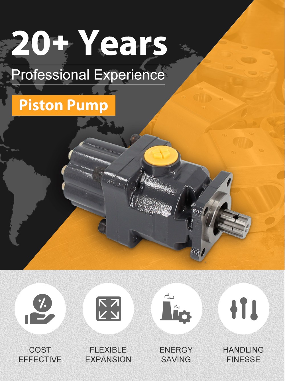 P9-80-H 80 cc/rev 20 MPa (2900 psi) Hydraulic Piston Pump detailed image