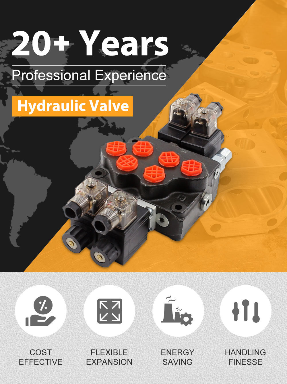 Hydraulic Valve Monoblock Directional Valve with 2 Spools - SD5 Series | Wholesale & OEM detailed image