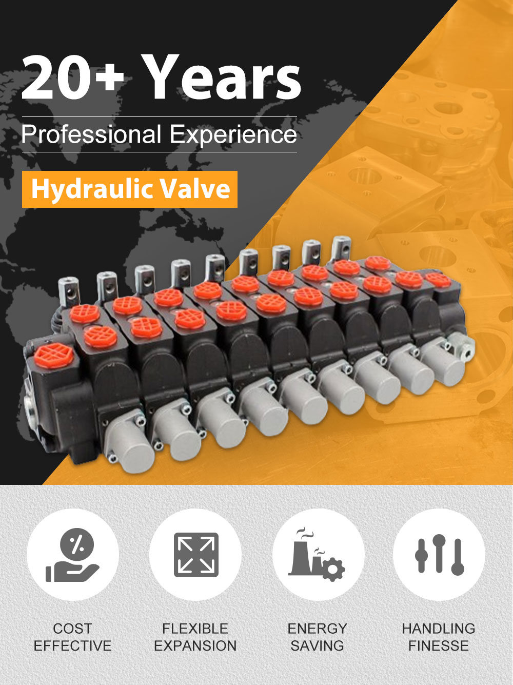 SD8 Manual 9 Spool Sectional Directional Valve | Hydraulics Manufacturer detailed image