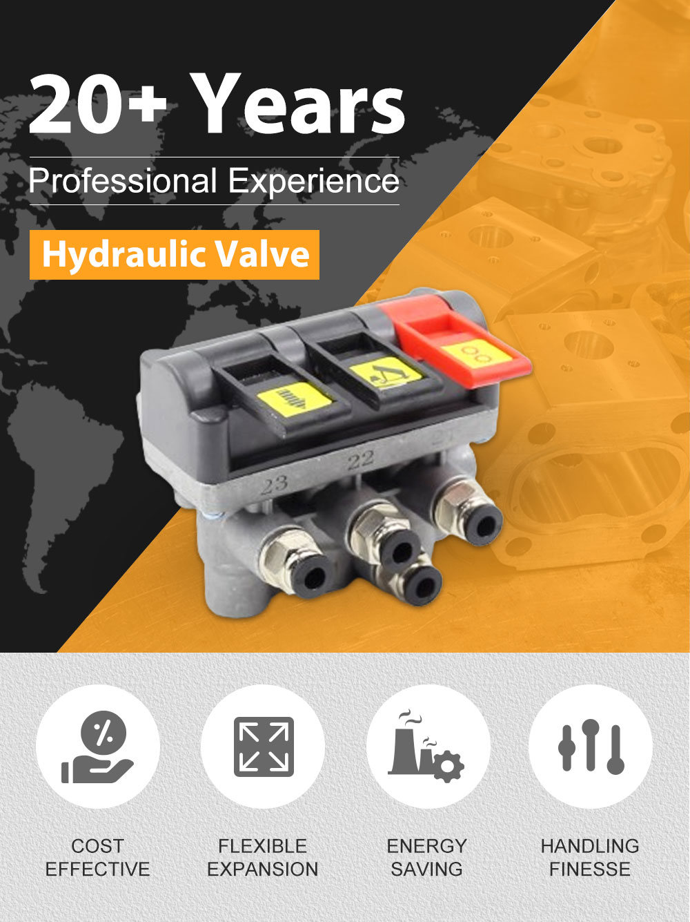 Factory Direct: Pneumatic 1 Spool Hydraulic Control Valve - Customizable Options detailed image