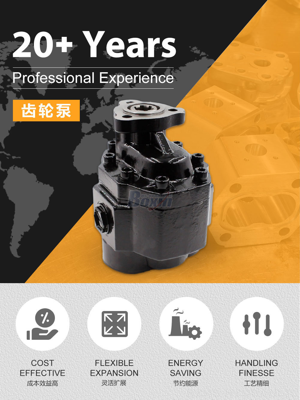CBHST1-UNI-63 63 毫升/转 22 MPa (3190 psi) 液压齿轮泵