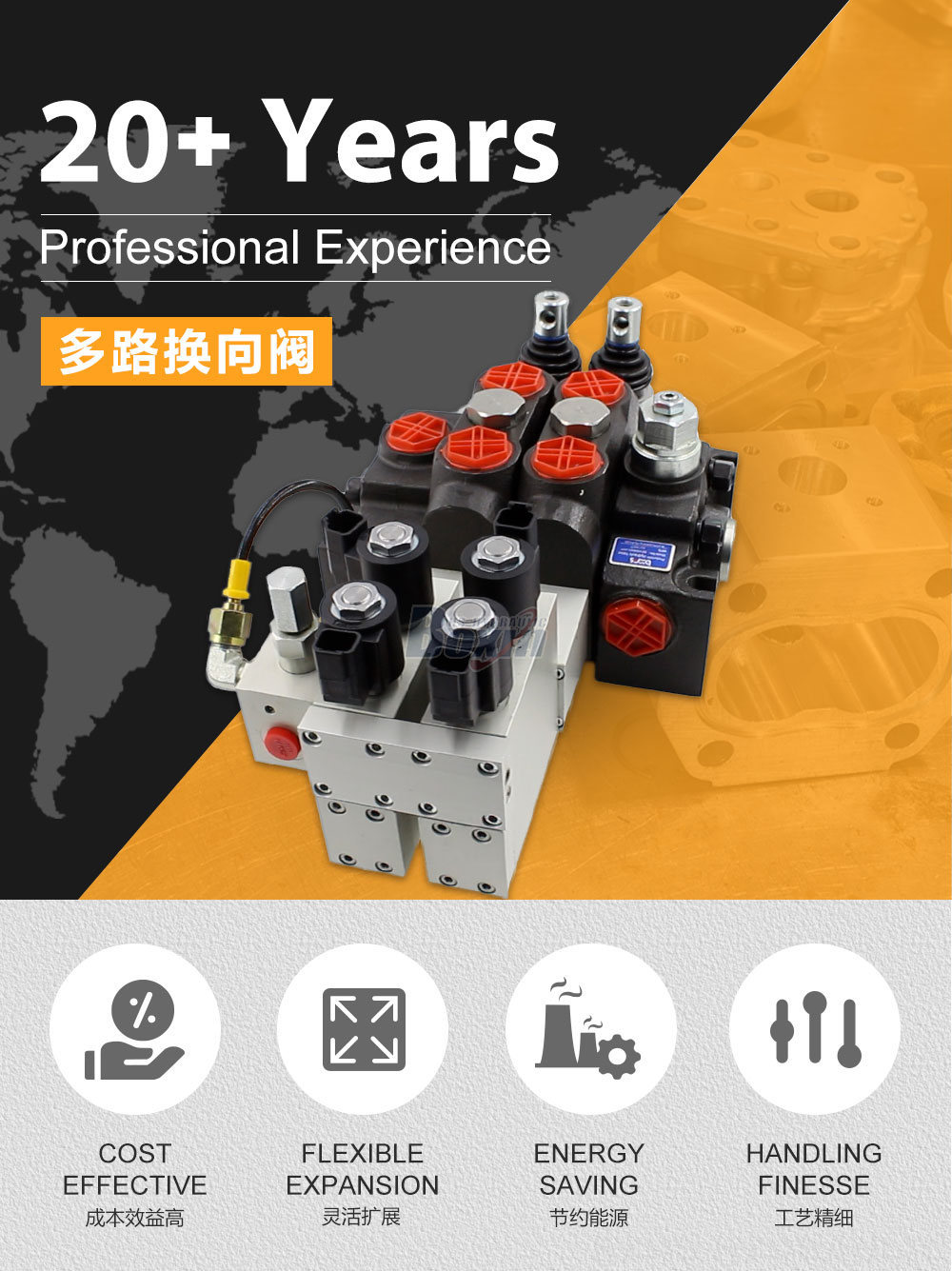 DCV200 电液控 2 联 分片式换向阀