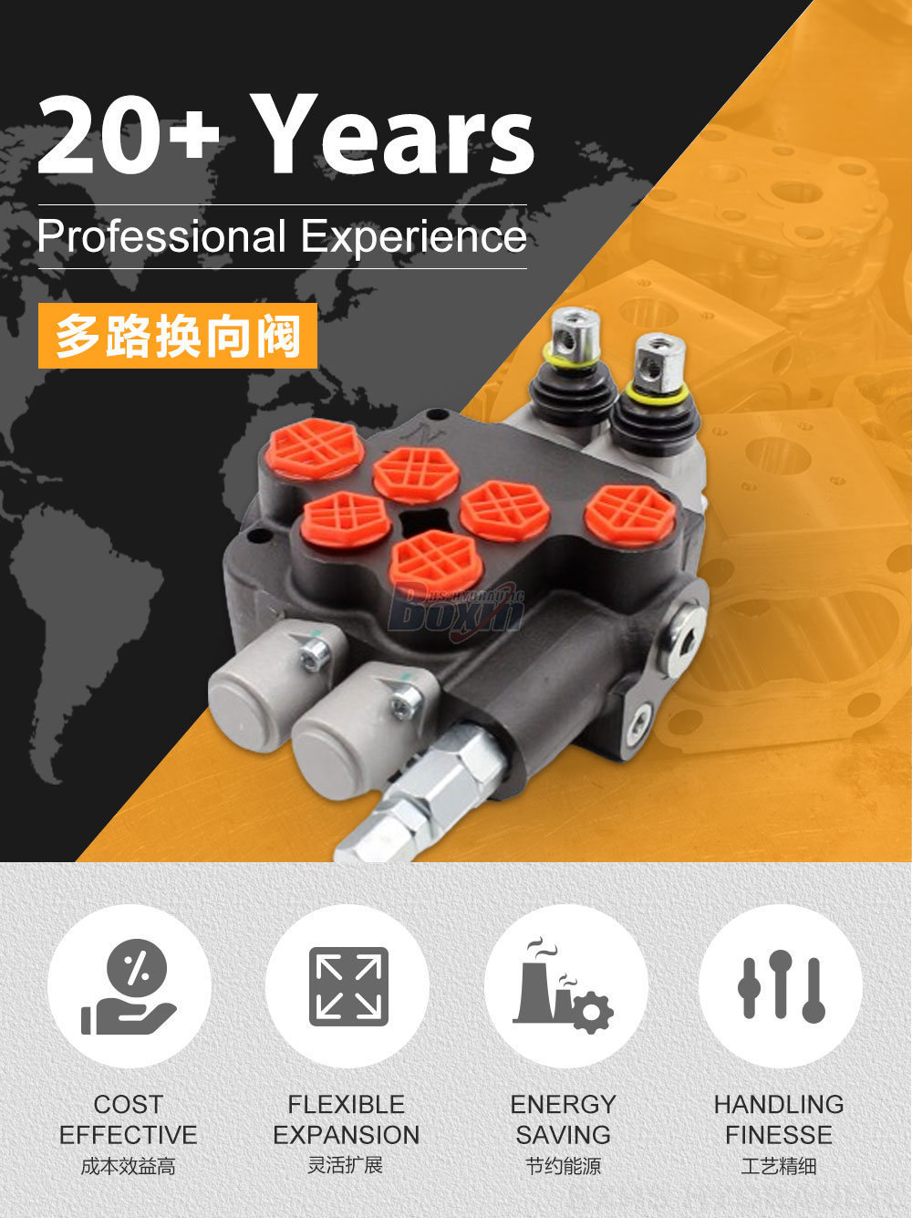 P80-G12-G34-OW 手控 2 联 整体式换向阀