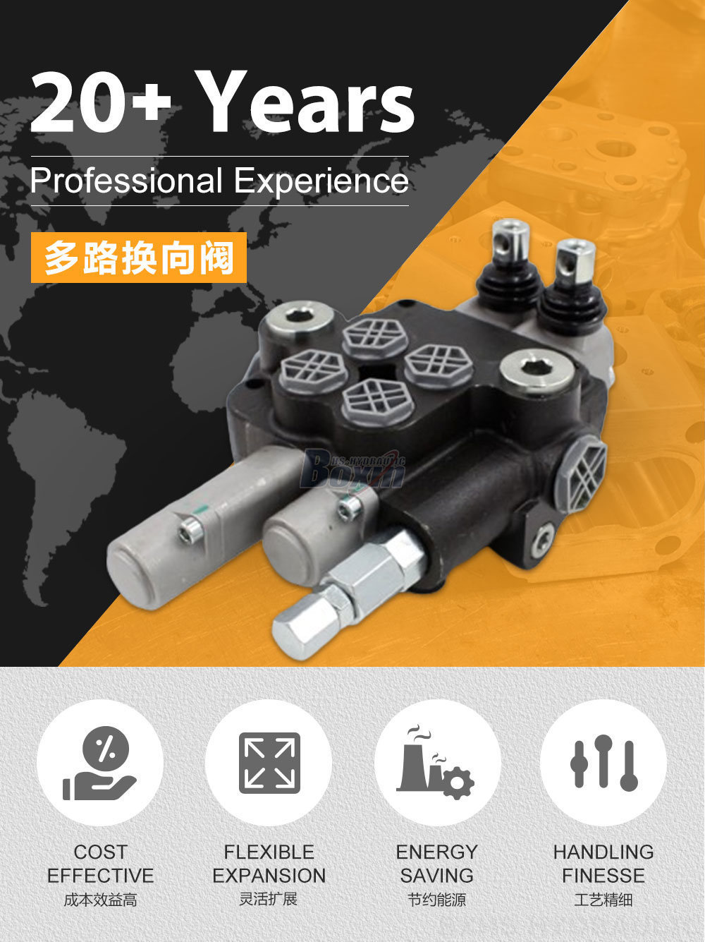 P80-G12-G34 手控 2 联 整体式换向阀