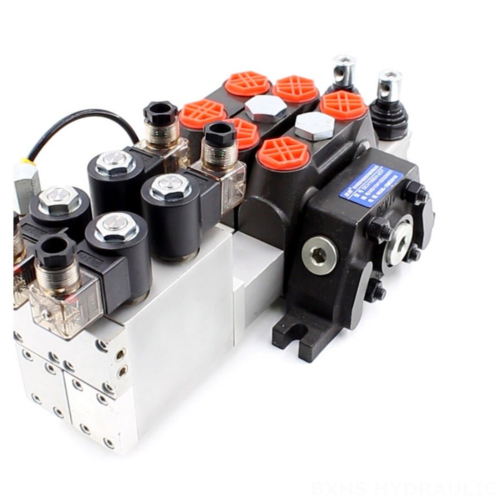 Solenoid Operated Control Valve Customize Electro-hydraulic 2 Spool Sectional Directional Valves image