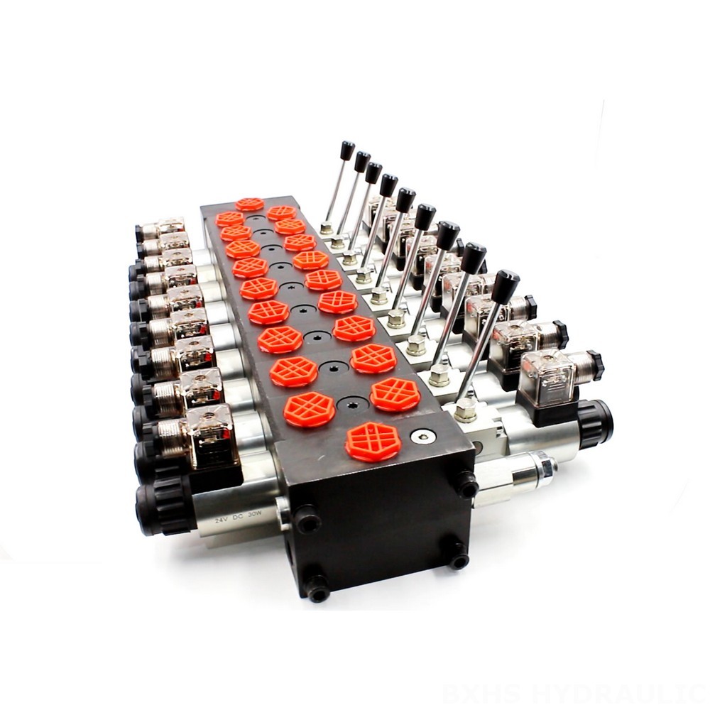 Electric Hydraulic Valve Block 9 Spool Directional Control Valve | OEM & Private Label Services image