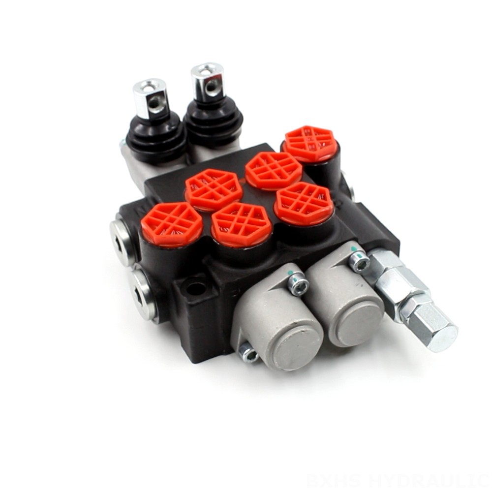 2 Spool Hydraulic Valve With Float Innovative Hydraulic Valve: P40-G12 Manual 2 Spool Monoblock image