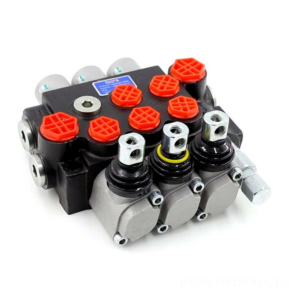 Solenoid Hydraulic Directional Control Valve P40 Manual 3 Spool Monoblock Directional Valve image