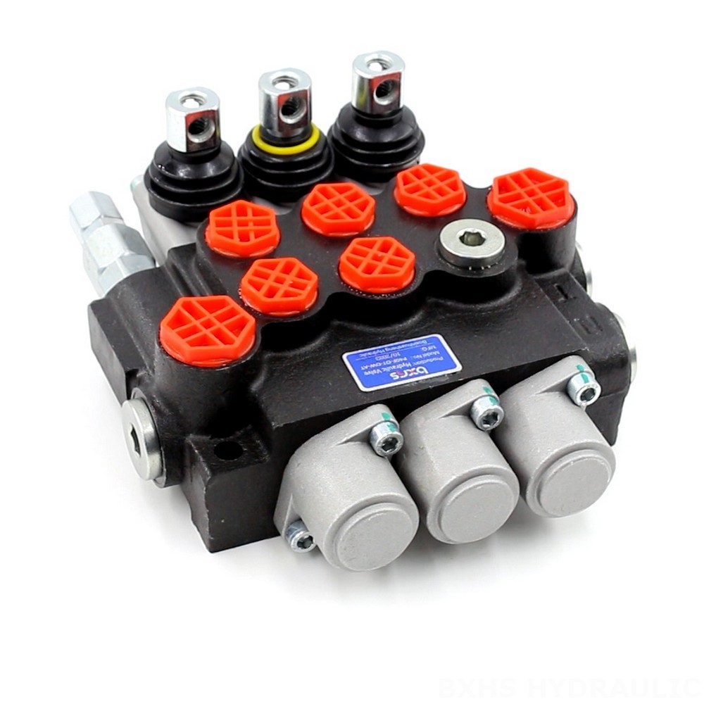 Hydraulic Solenoid Valves Turnkey Solutions for P40 Manual 3 Spool Monoblock Directional Valve image