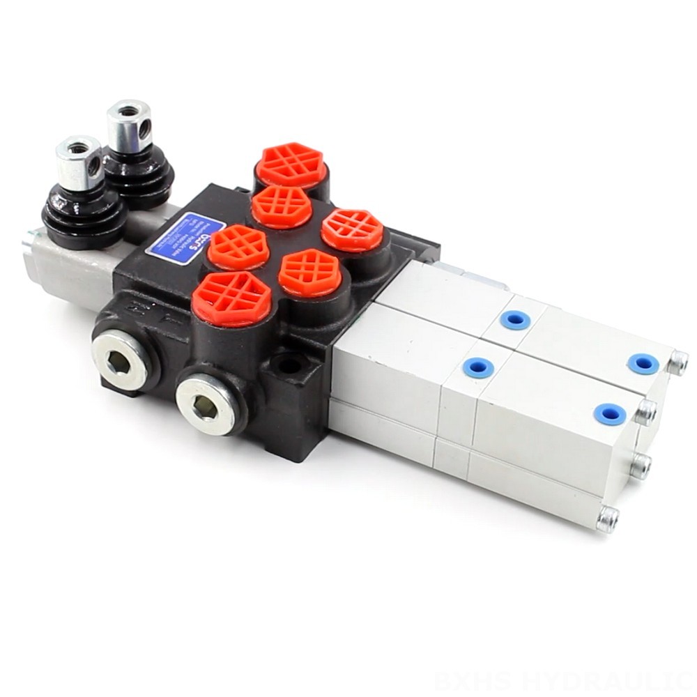 Manual Hydraulic Directional Control Valves P40 Pneumatic 2 Spool Monoblock Directional Valve image