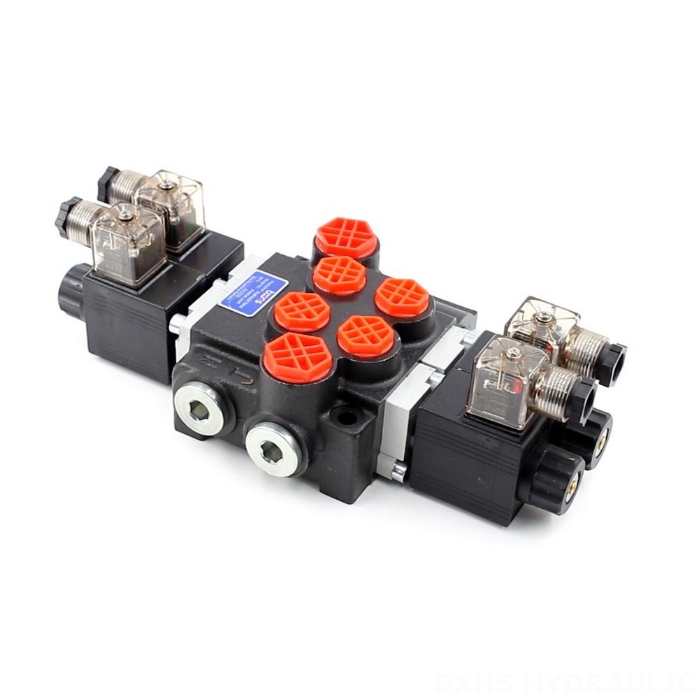 5 Spool Directional Control Valve P40 Solenoid 2 Spool Monoblock Directional Valve Manufacturing image