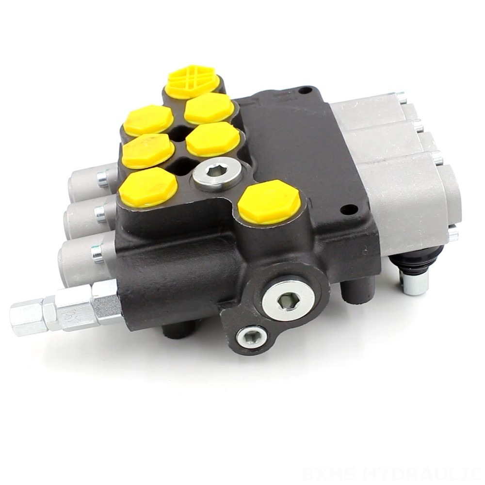 Hydraulic On-off Solenoid Valve Manual 3 Spool Monoblock Directional Valve | P80-G12-G34-AT-2OT image