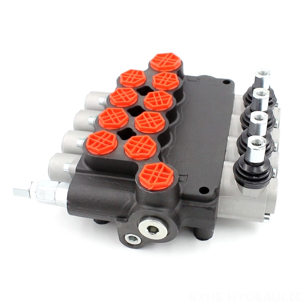 3 Way Spool Shut Off Valve Hydraulic P80-G34-G12-4OT Manual 4 Spool Monoblock Directional Valve image