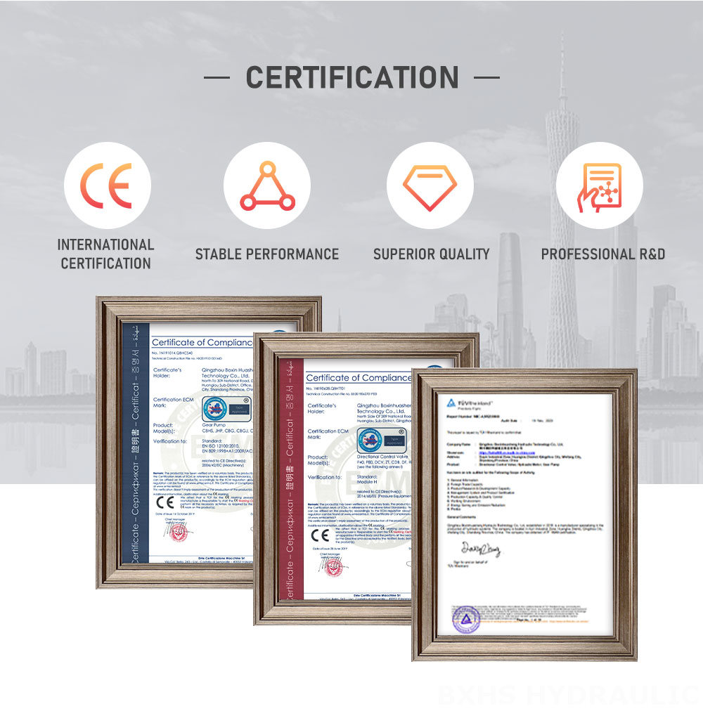 Bespoke Hydraulic Solutions: Customizable P80-AQF-G12-G34-OT Directional Control Valves certification image